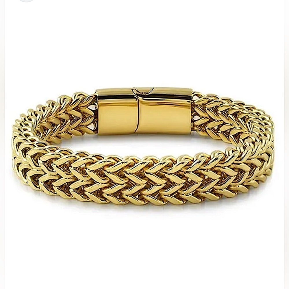 Gold Stainless Steel Magnetic Bracelet Buckle Chain Link 10mm
